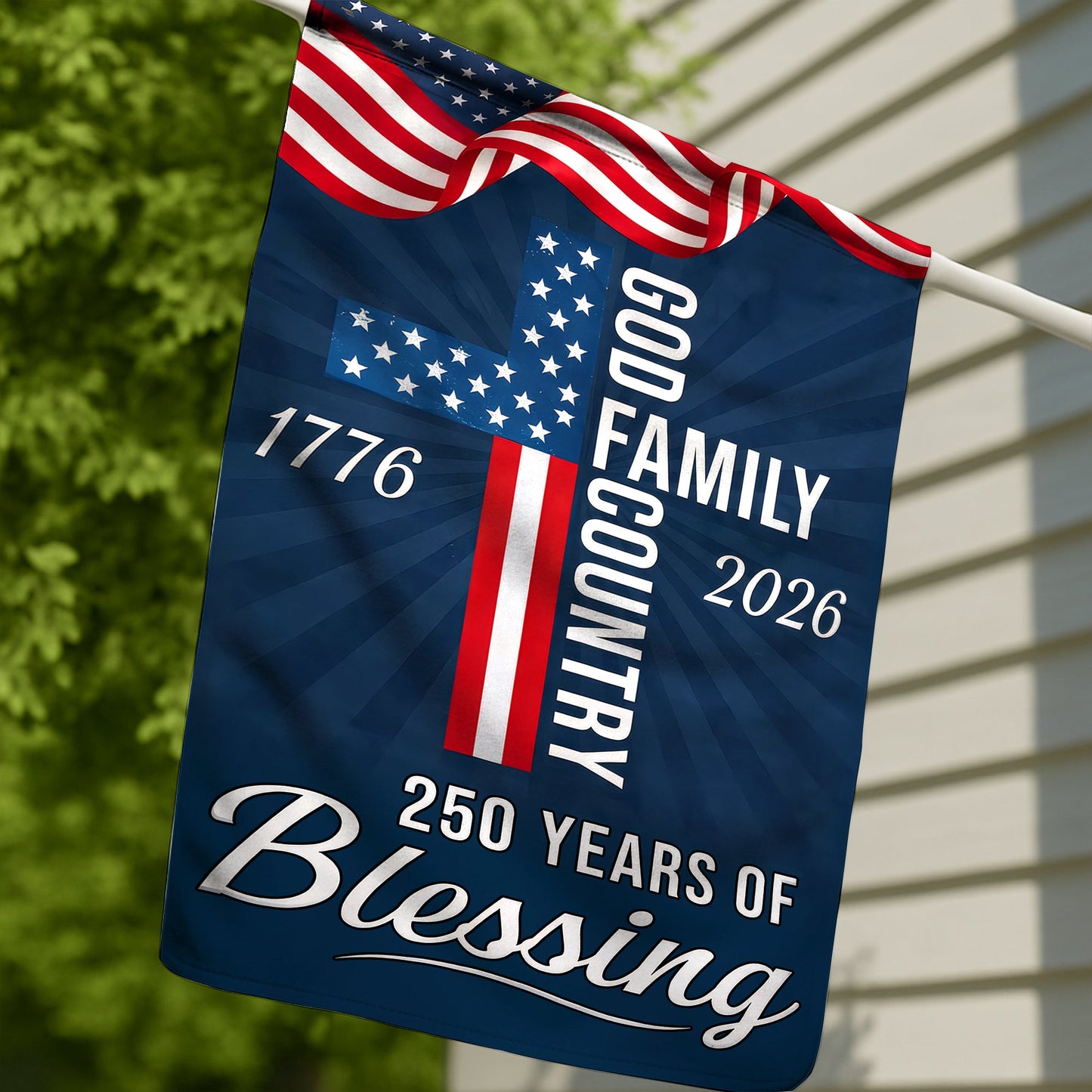 American Patriotic Flag, 250 Years of Blessing God 1776 2026 Flag
