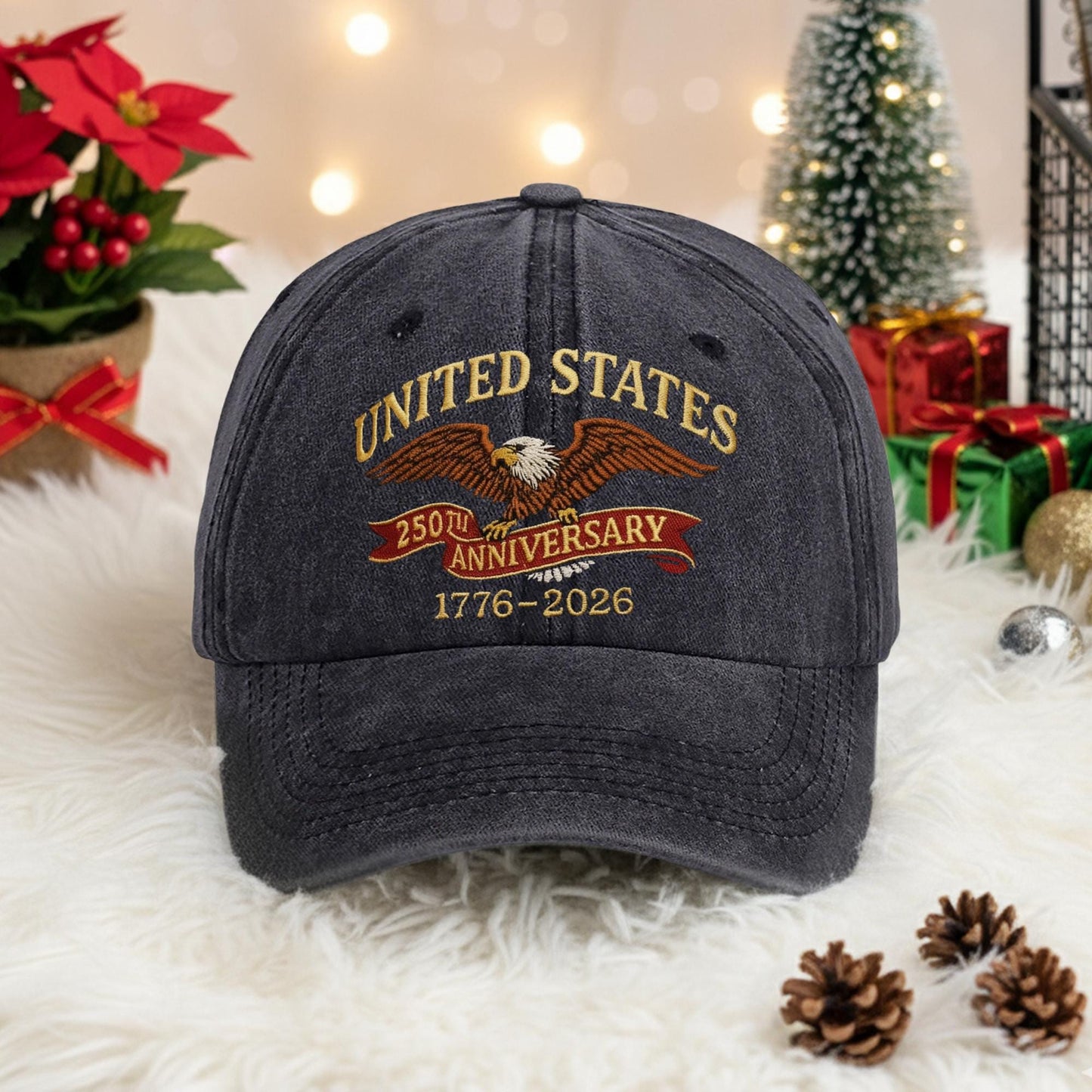 Retro United States 250th Anniversary Hat 1776β2026, White Eagle Embroidered Cap, Patriotic USA Basebal Cap, America Veteran Gift