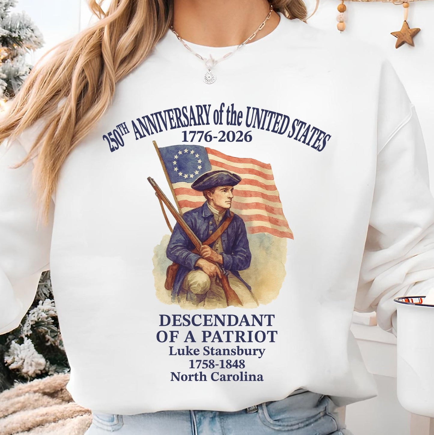 Personalized 250 Years of America Shirt, Custom Name Descendant of a Patriot, Patriotic 1776β2026