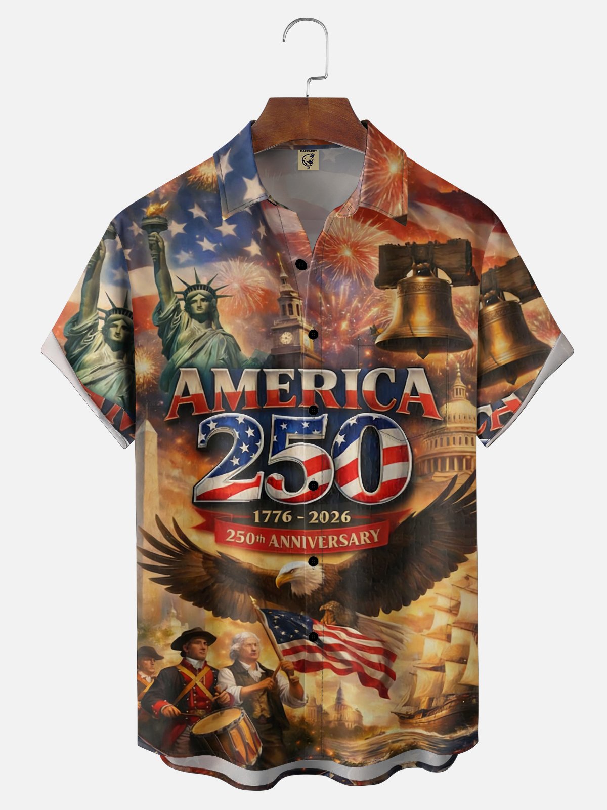 250th Anniversary Of The United States Independence Day Chest Pocket Holiday Hawaiian Shirt