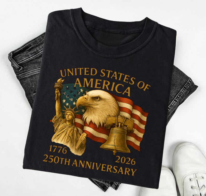 Happy 250 Years Birthday USA Shirt | Patriotic 4th of July 1776–2026 T-Shirt