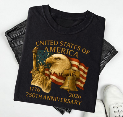 Happy 250 Years Birthday USA Shirt | Patriotic 4th of July 1776–2026 T-Shirt