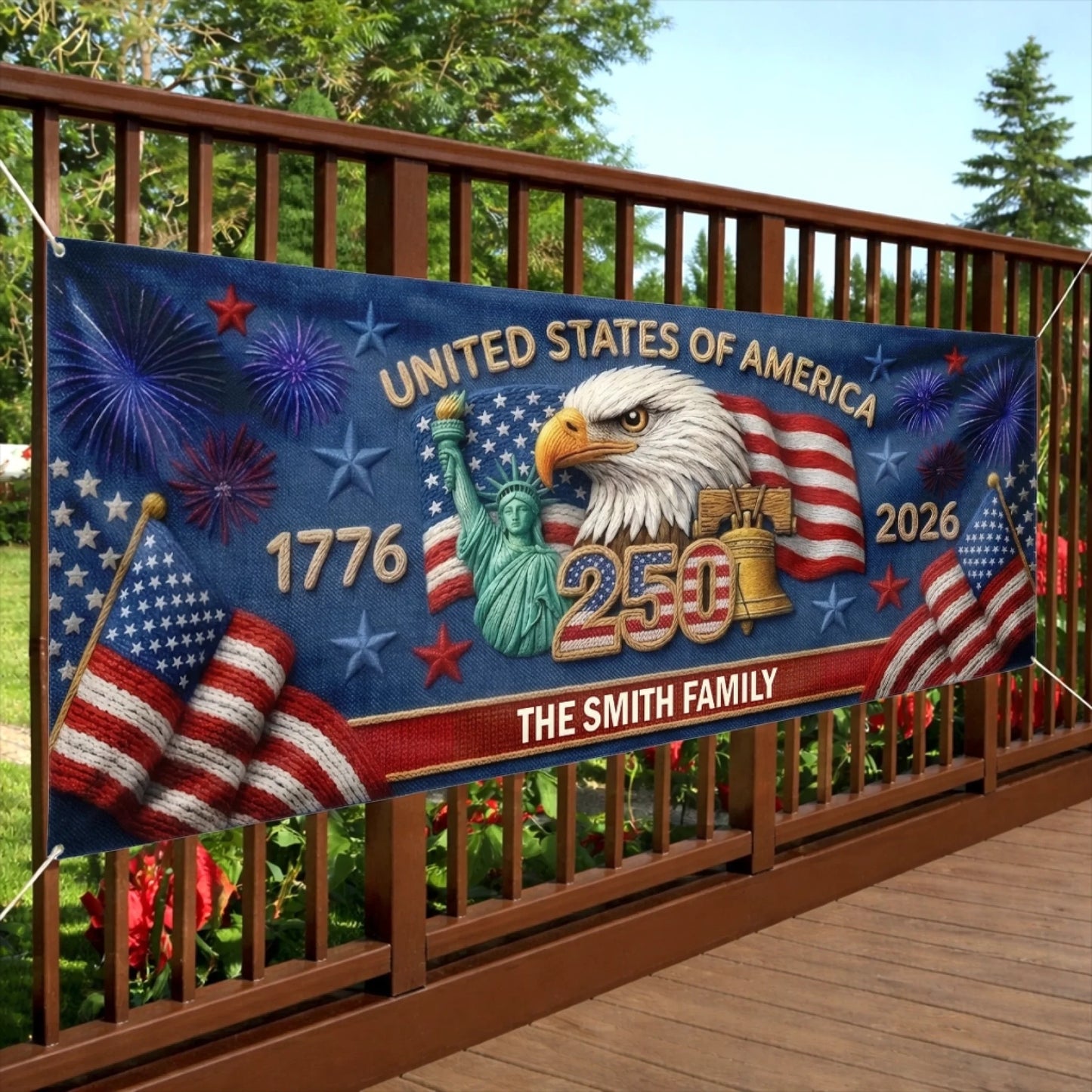 Custom Outdoor Banner – Personalized America 250th Gifts for Family