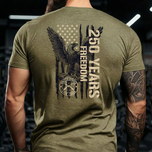 250 Years Of Freedom Military Green Tee - Two Sides