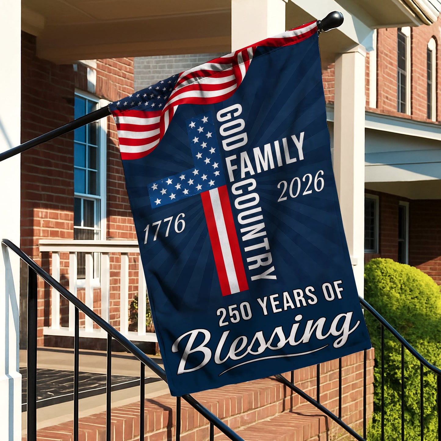 American Patriotic Flag, 250 Years of Blessing God 1776 2026 Flag