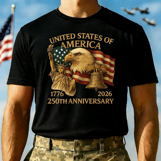 Happy 250 Years Birthday USA Shirt | Patriotic 4th of July 1776–2026 T-Shirt