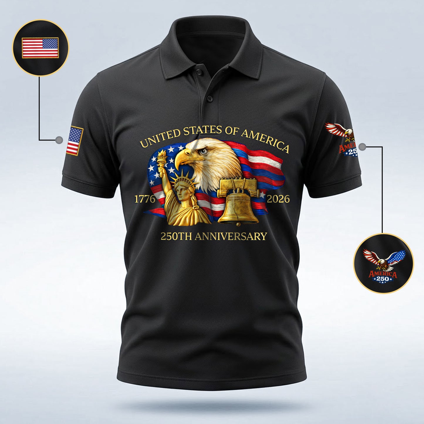 Polo Shirt - 250th Anniversary America Patriotic