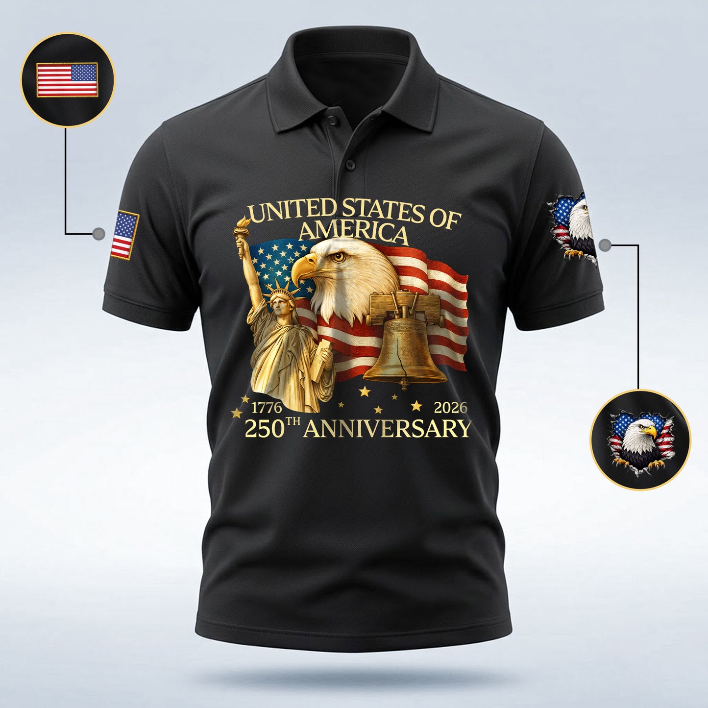 Polo Shirt - 250th Anniversary America Patriotic