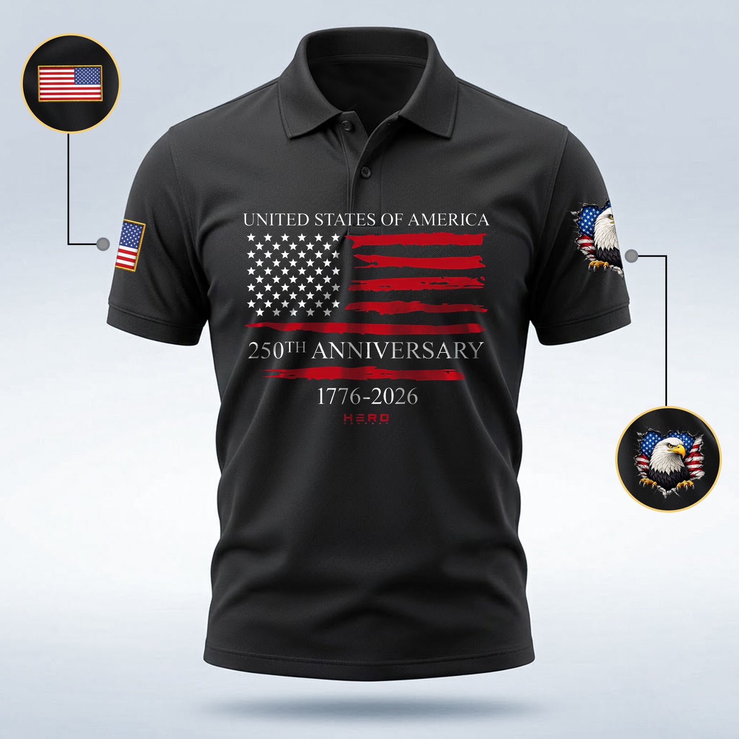 Polo Shirt - 250th Anniversary America Patriotic