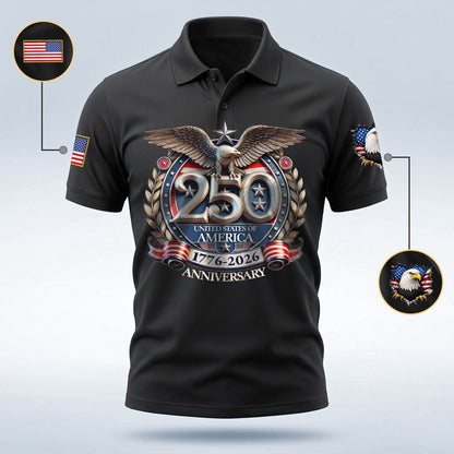 Polo Shirt - 250th Anniversary America Patriotic