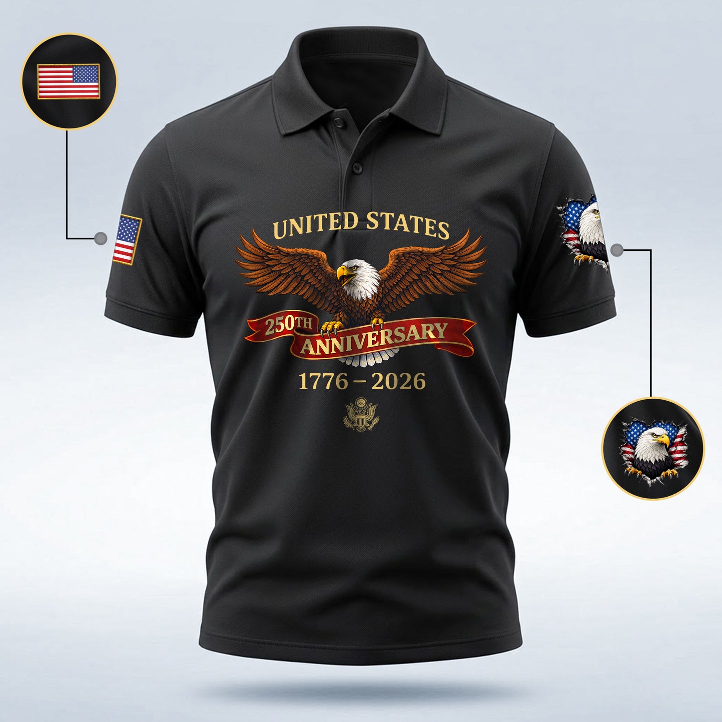 Polo Shirt - 250th Anniversary America Patriotic