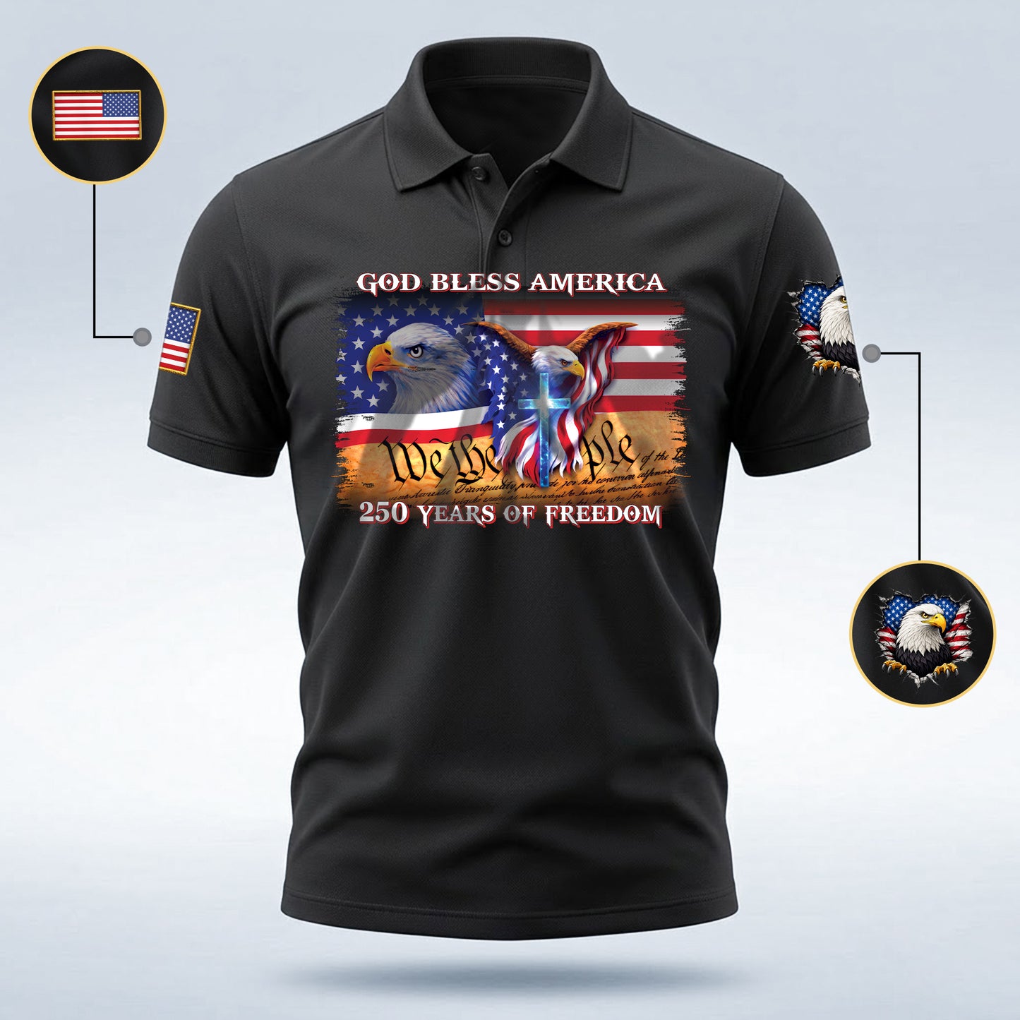 Polo Shirt - 250th Anniversary America Patriotic