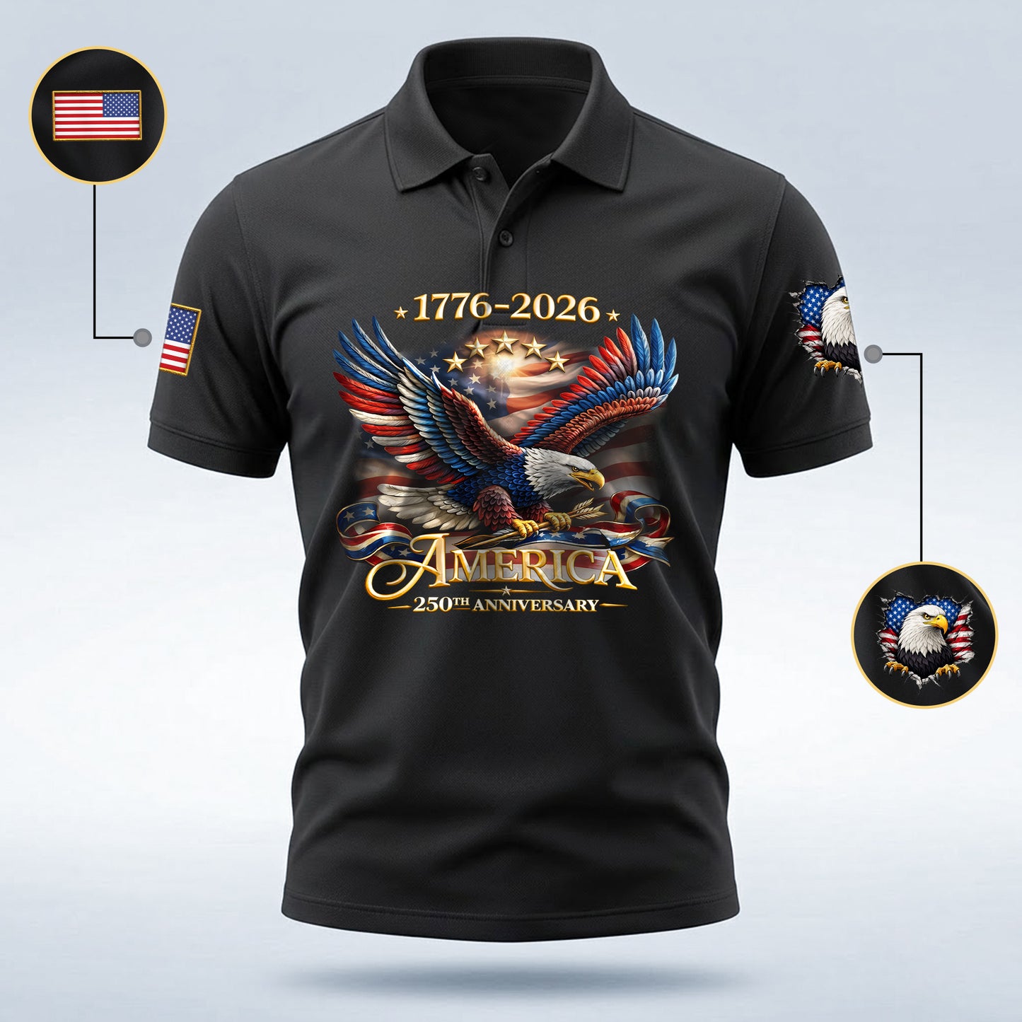 Polo Shirt - 250th Anniversary America Patriotic