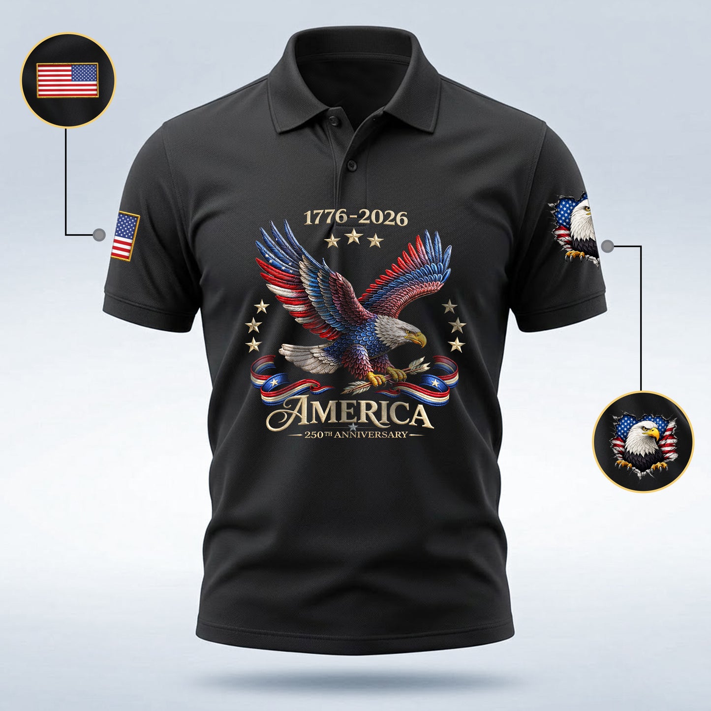 Polo Shirt - 250th Anniversary America Patriotic