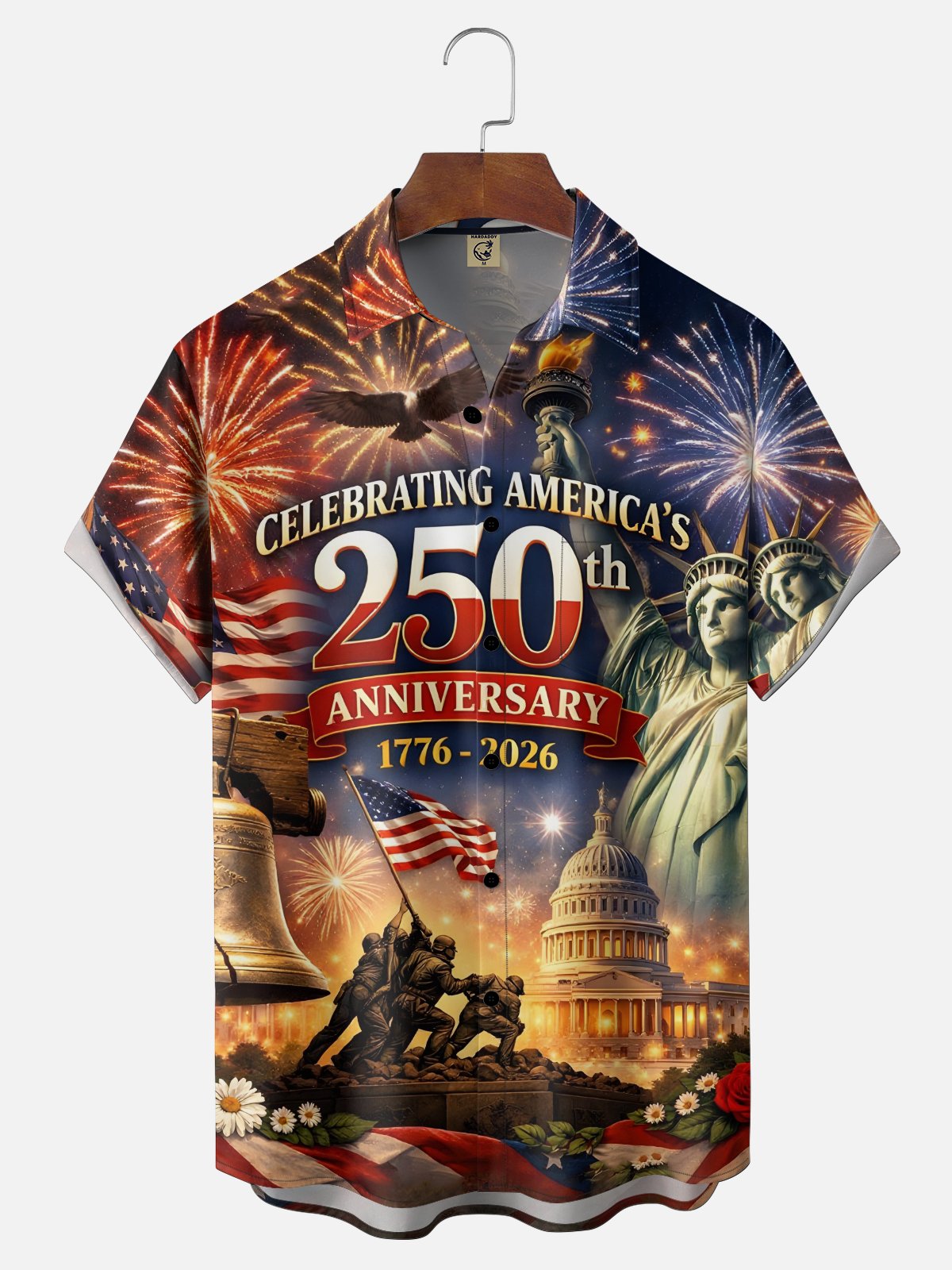 250th Anniversary Of The United States Independence Day Chest Pocket Holiday Hawaiian Shirt