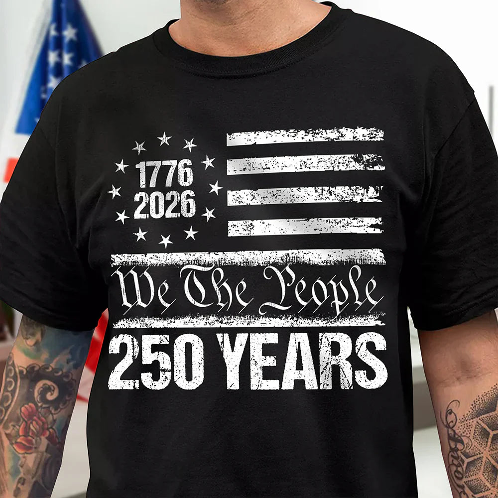 250 Years USA 250th Birthday 1776-2026 Eagle Flag Dark Shirt