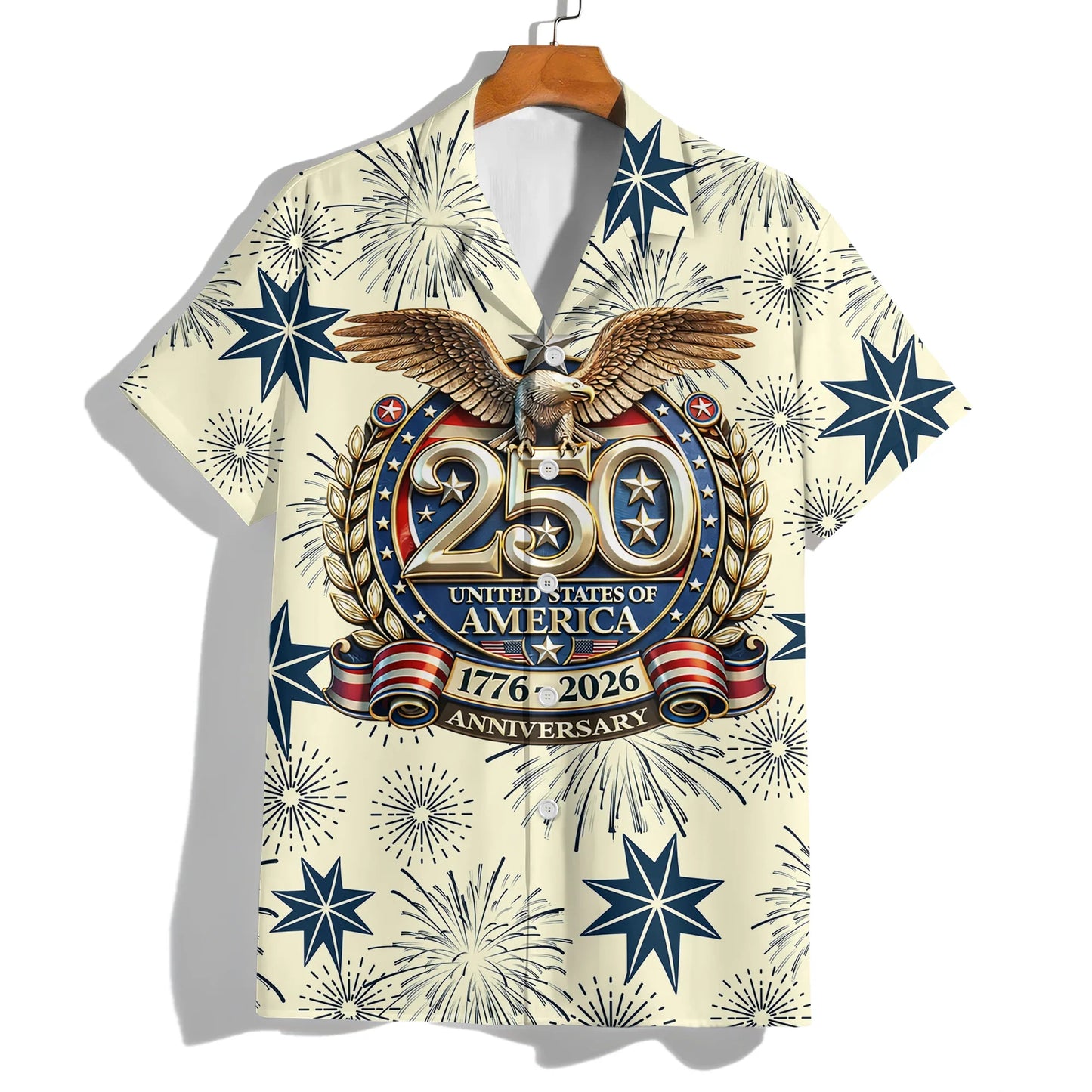 250th Anniversary Of The United States Independence Day Chest Pocket Holiday Hawaiian Shirt