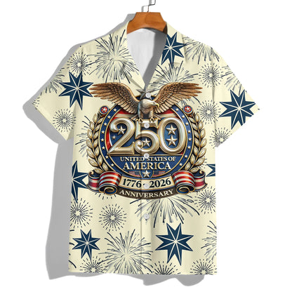 250th Anniversary Of The United States Independence Day Chest Pocket Holiday Hawaiian Shirt