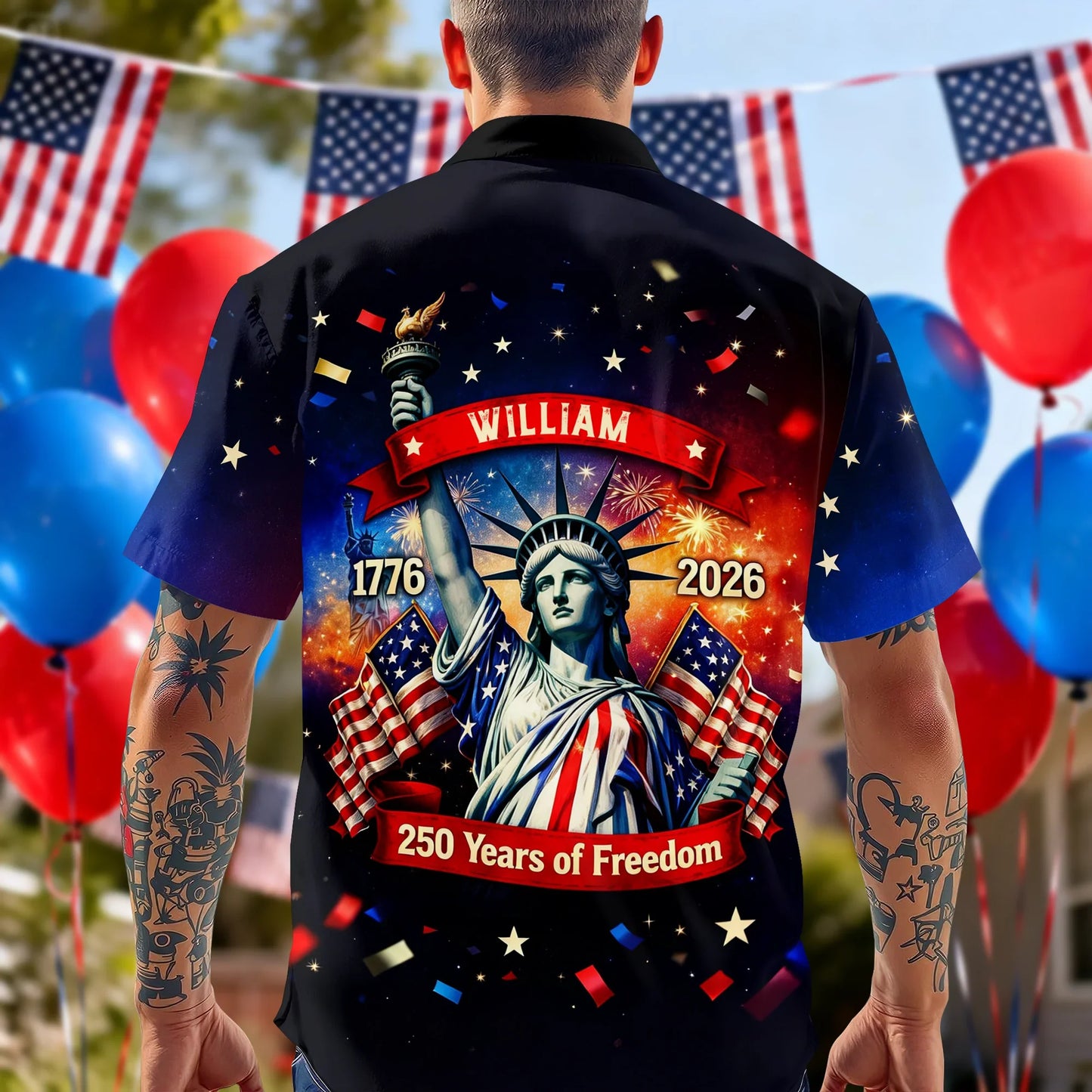 Personalized Happy 250th Anniversary United States - 250 Years of Freedom Hawaiian Shirt