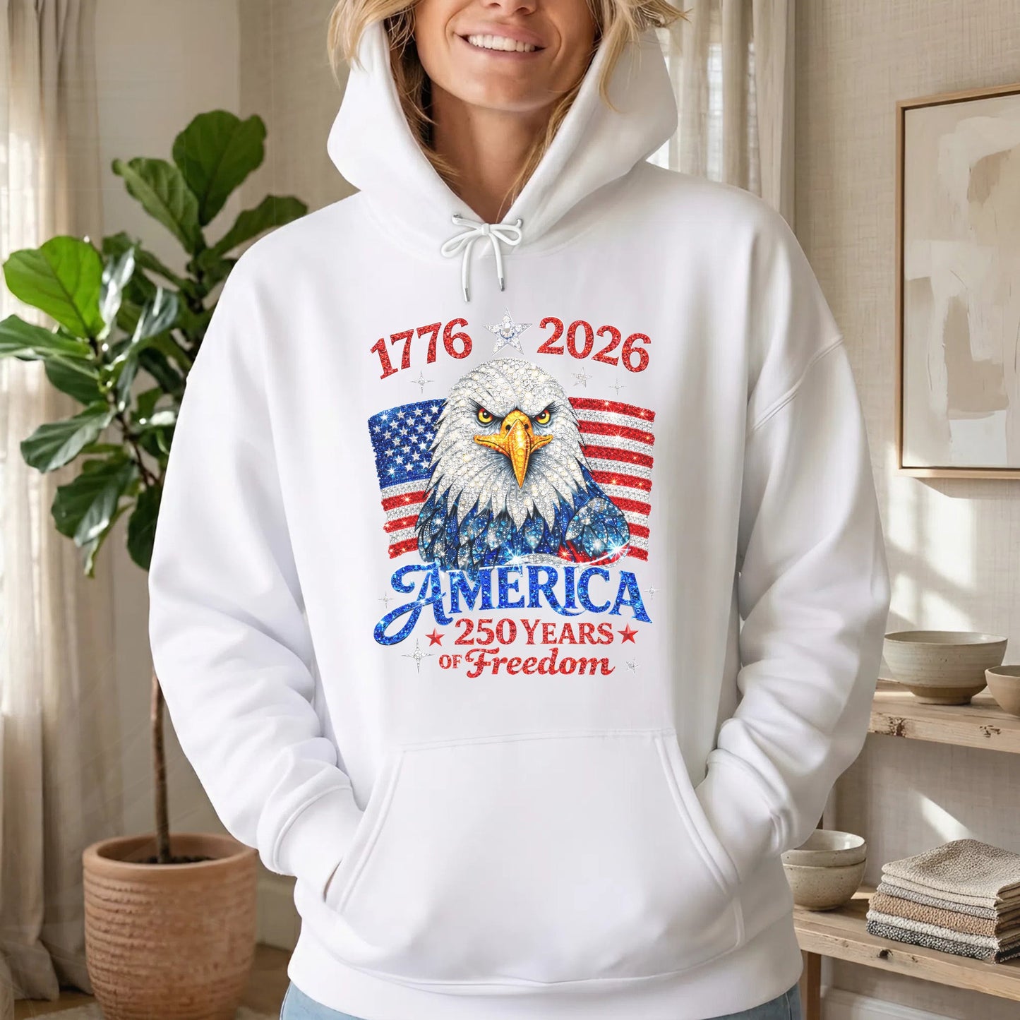Faux Rhinestone Mosaic Sparkle 250 Years Of Freedom Png, Retro America Coquette Christian Png, Preppy Eagle July