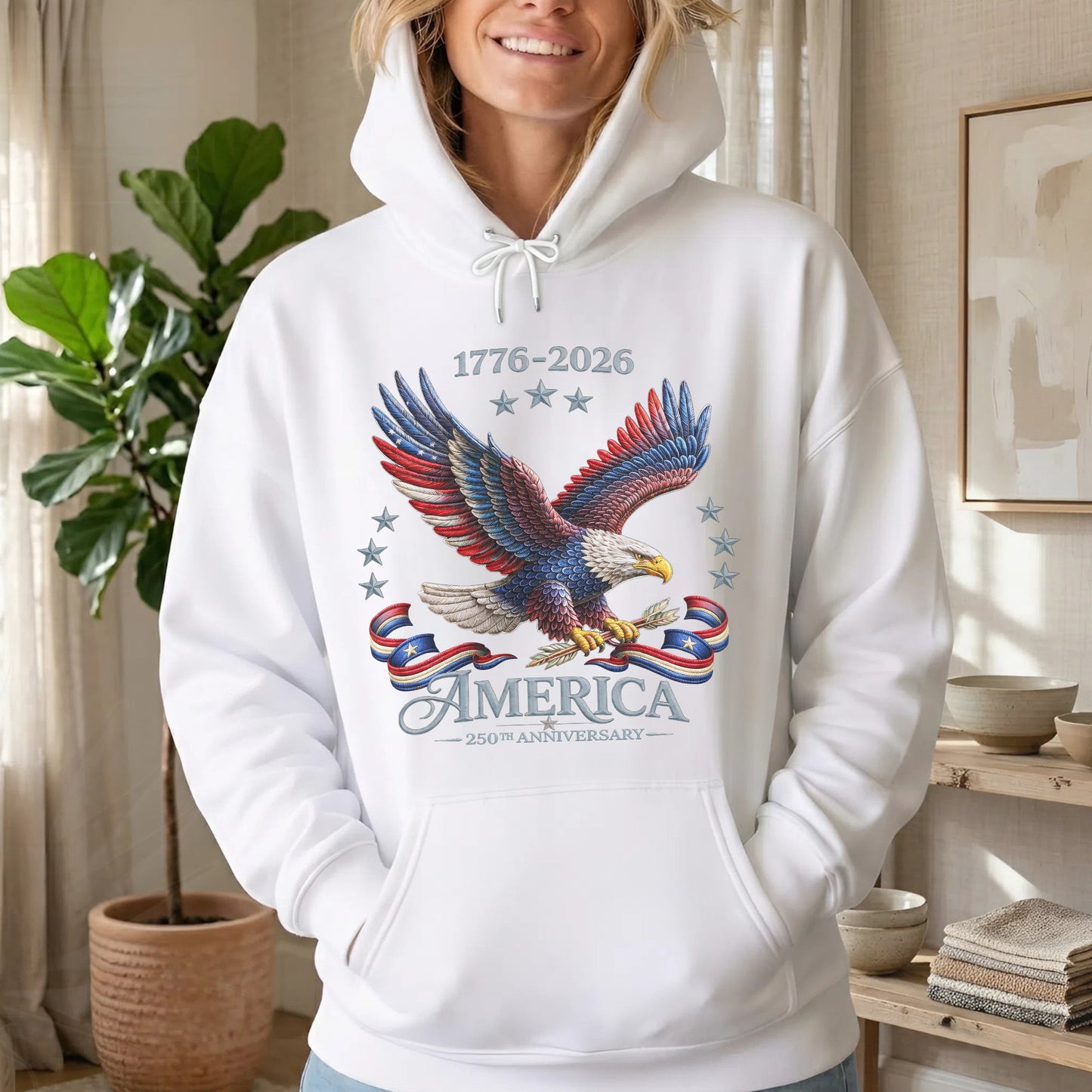250th Anniversary America Patriotic T-Shirt, Bald Eagle American Flag
