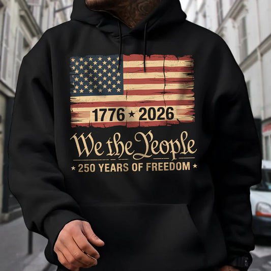 America 250th Birthday US Flag 250 Years We The People Dark Shirt
