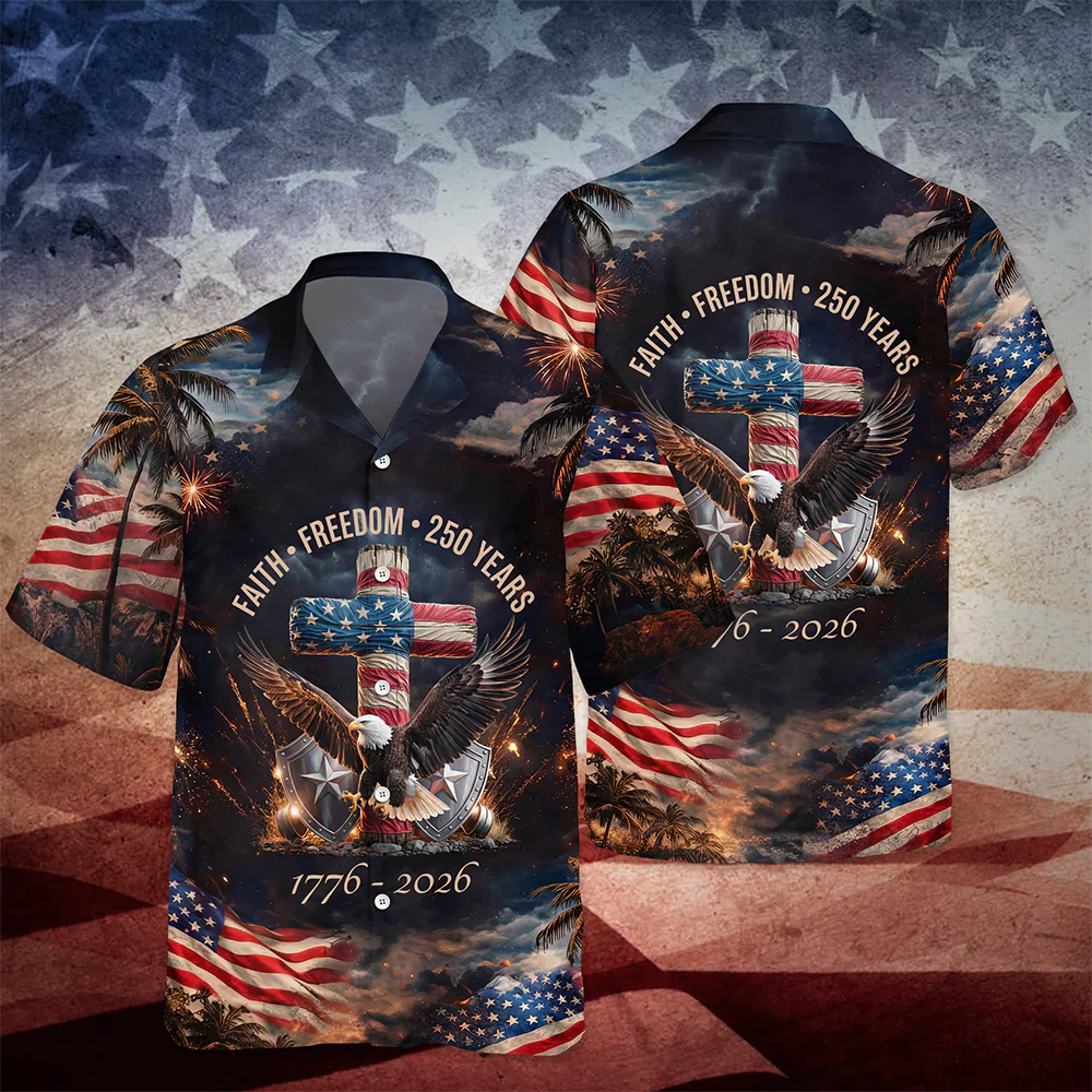 250 Years of Freedom 1776 - 2026 Eagle Patriotic Hawaii Shirt