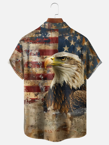 250th Anniversary Of The United States Independence Day Chest Pocket Holiday Hawaiian Shirt