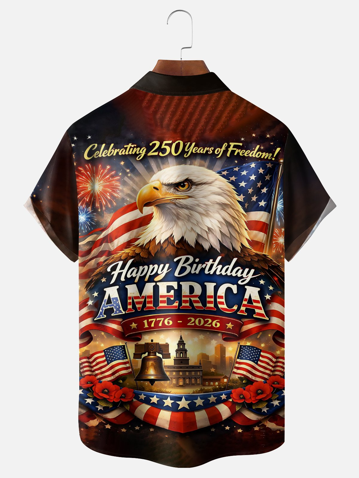 250th Anniversary Of The United States Independence Day Chest Pocket Holiday Hawaiian Shirt