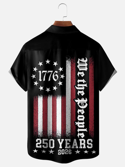 250th Anniversary Of The United States Independence Day Chest Pocket Holiday Hawaiian Shirt