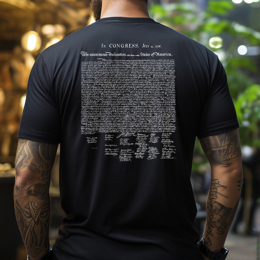 Declaration of Independence 1776 T-Shirt – American Patriot Tee | USA History Shirt | Founding Fathers Independence Day Shirt - Two Sides