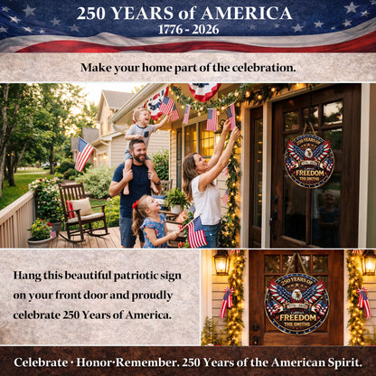 Custom Wood Sign - Personalized America 250th Anniversary Gifts For Mom, Dad, Brother, Sister, Kids - Proud Of Our Shared Story
