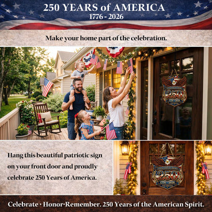 Custom Wood Sign - Personalized America 250th Anniversary Gifts For Mom, Dad, Brother, Sister, Kids