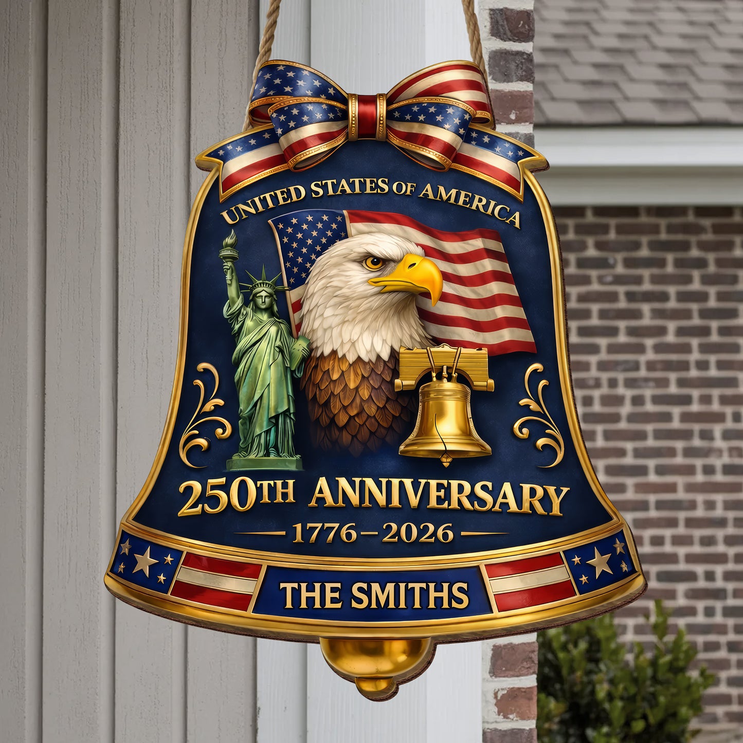 Custom Wood Sign - Personalized America 250th Anniversary Gifts For Mom, Dad, Brother, Sister, Kids