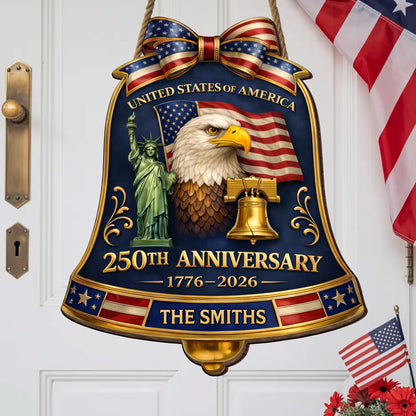 Custom Wood Sign - Personalized America 250th Anniversary Gifts For Mom, Dad, Brother, Sister, Kids