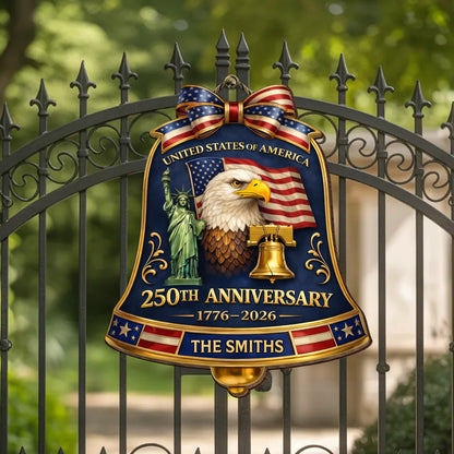 Custom Wood Sign - Personalized America 250th Anniversary Gifts For Mom, Dad, Brother, Sister, Kids