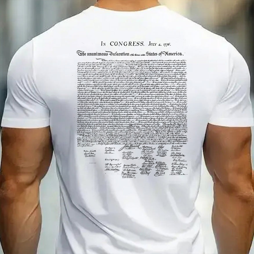 Declaration of Independence 1776 T-Shirt – American Patriot Tee | USA History Shirt | Founding Fathers Independence Day Shirt - Two Sides