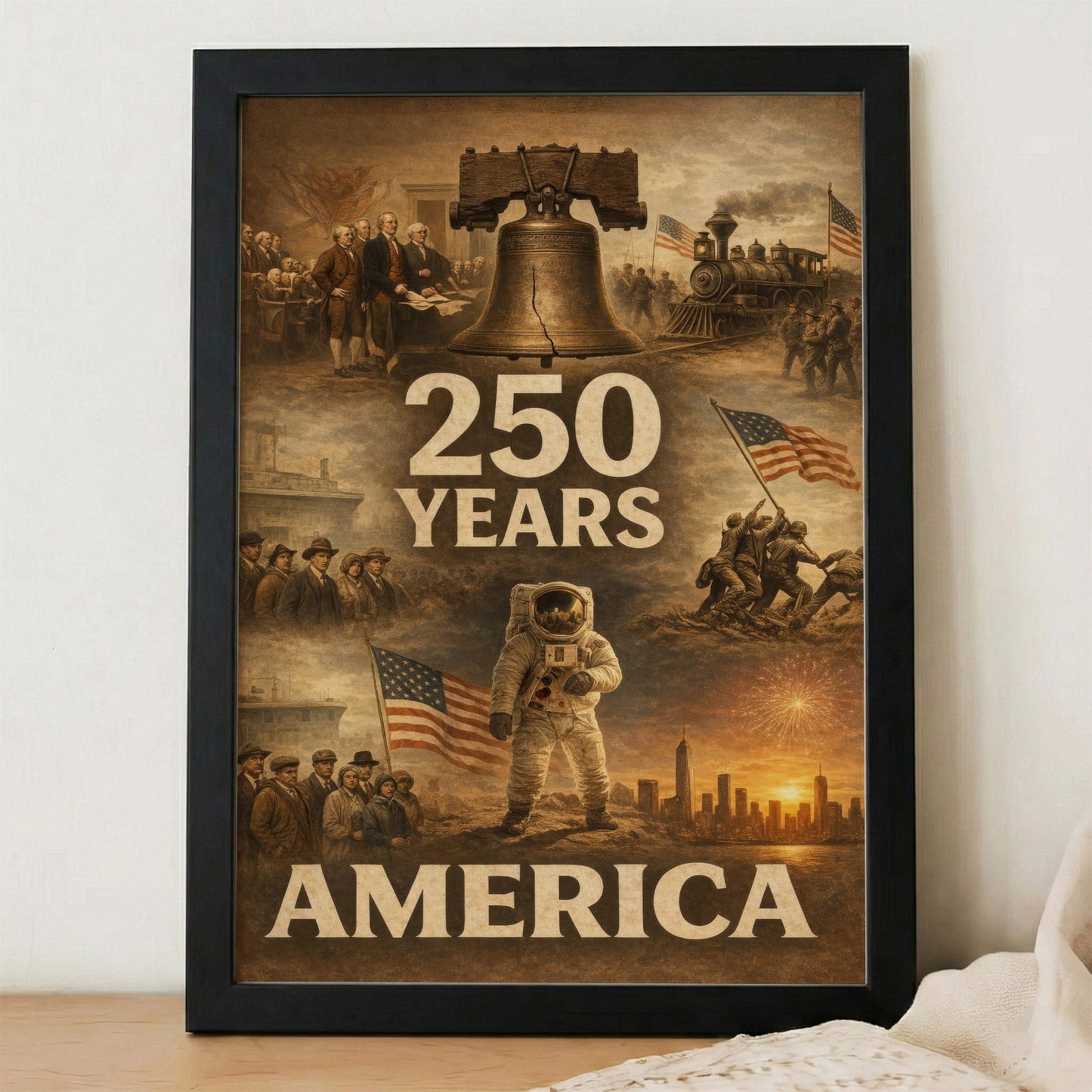 Nation of Courage 250-Year Commemorative Wall Art Poster/Canvas