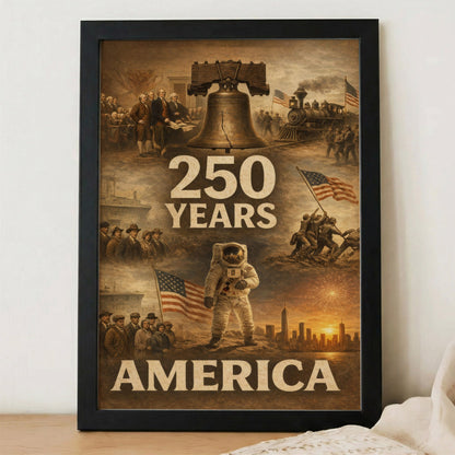 Nation of Courage 250-Year Commemorative Wall Art Poster/Canvas