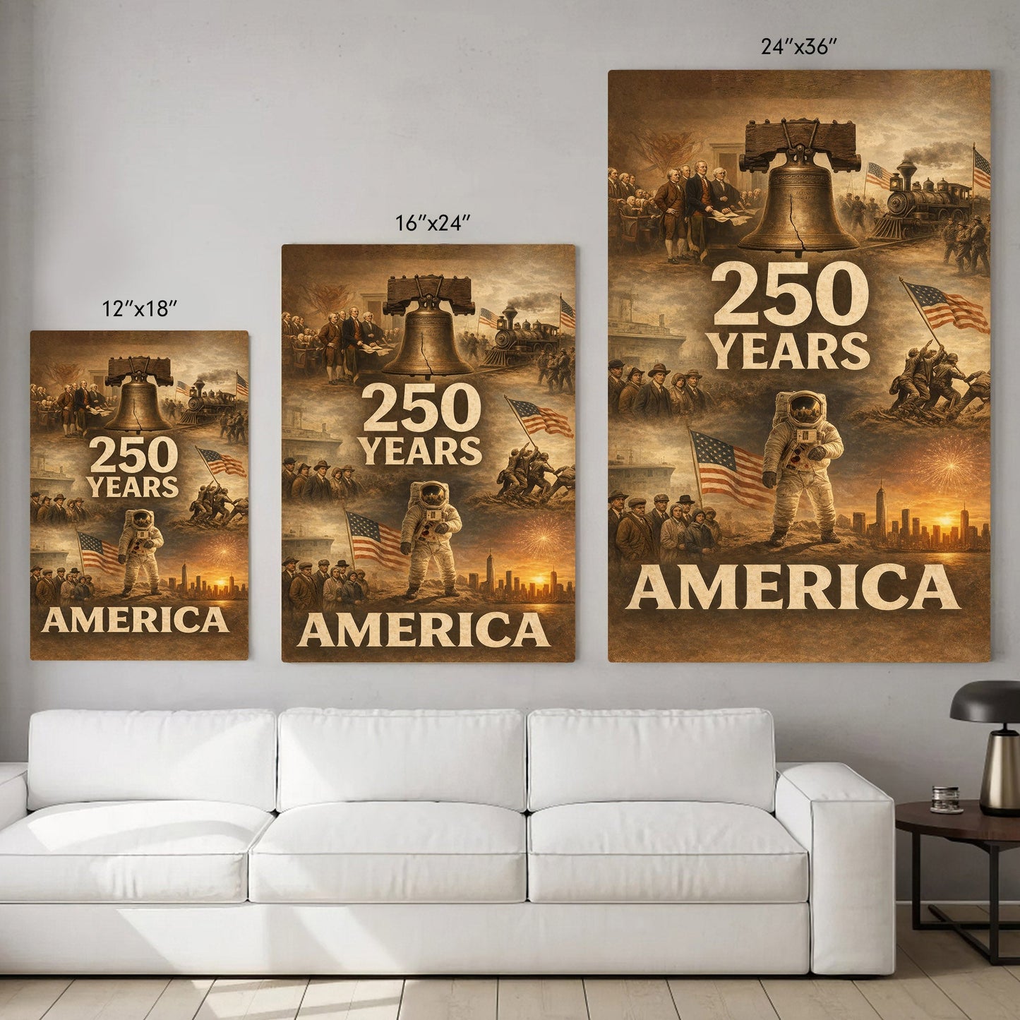 Nation of Courage 250-Year Commemorative Wall Art Poster/Canvas