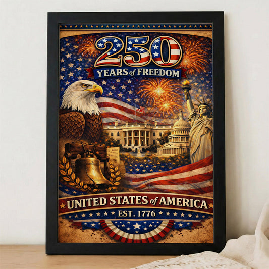 American Pride 250 – Liberty Bell & Eagle Poster/Canvas