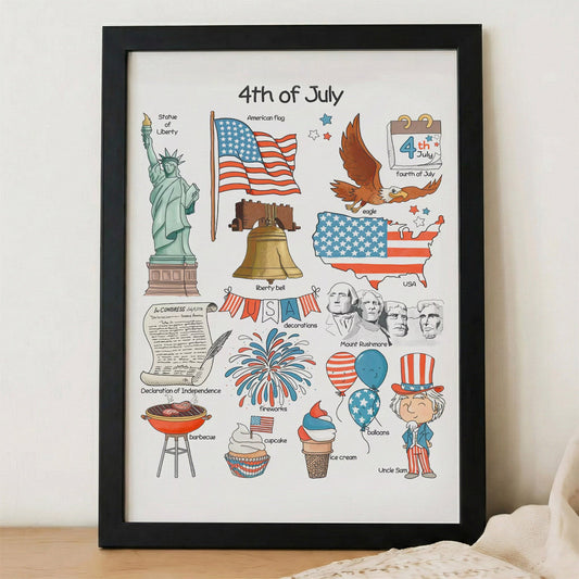 Independence Day Doodle Set Poster/Canvas