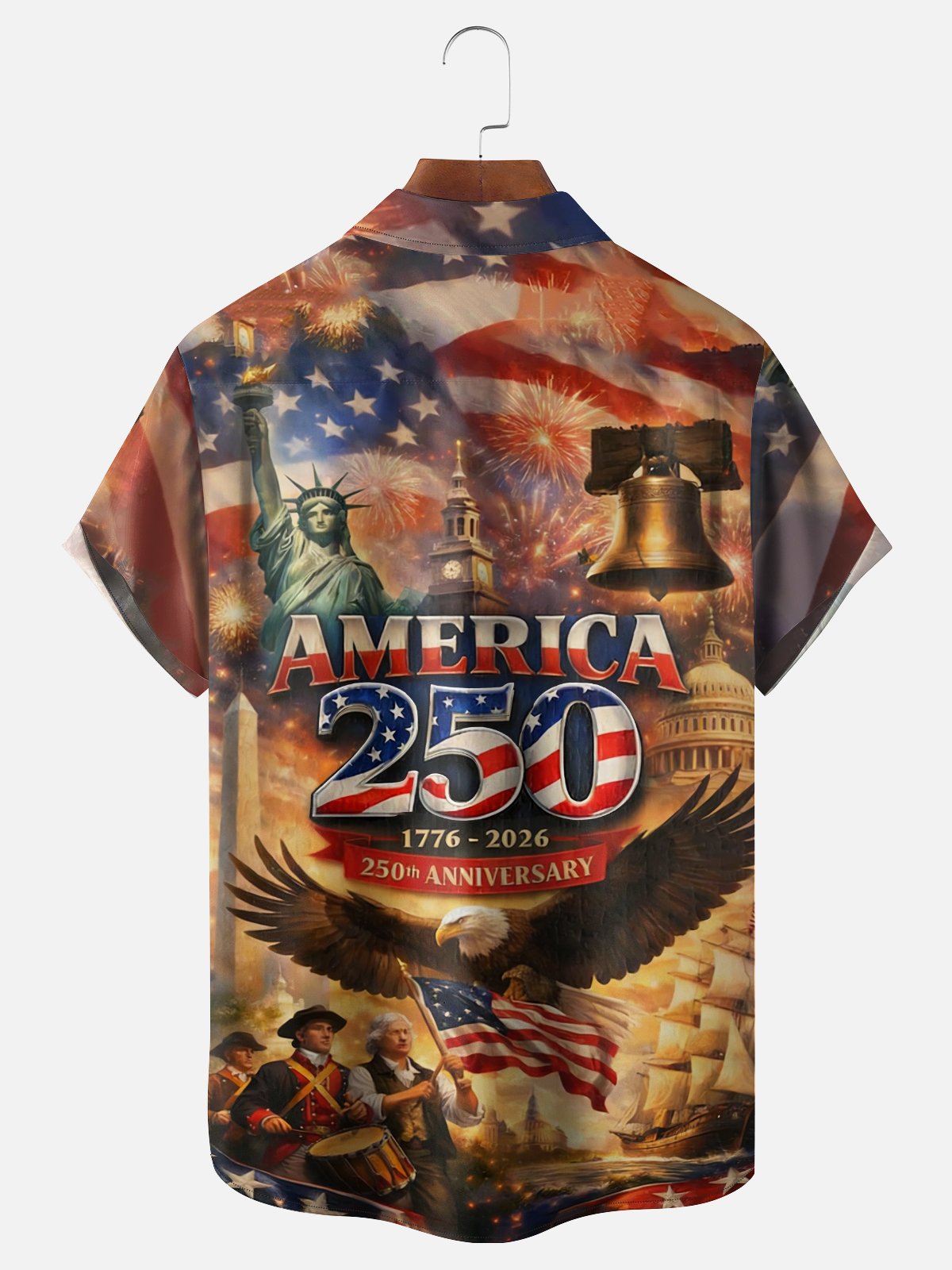 250th Anniversary Of The United States Independence Day Chest Pocket Holiday Hawaiian Shirt