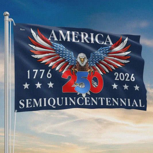 Patriotic 250th Anniversary 1776 2026 United States of America Semiquincentennial Grommet Flag