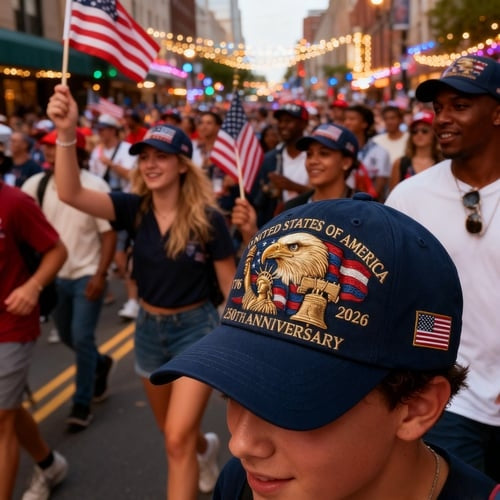 American 250 Years Anniversary Printed Hat, Patriotic American 250 Years Printed Cap , American Eagle Liberty