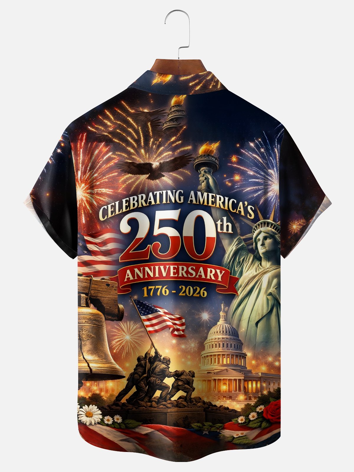 250th Anniversary Of The United States Independence Day Chest Pocket Holiday Hawaiian Shirt