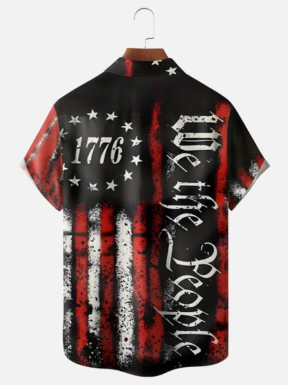 250th Anniversary Of The United States Independence Day Chest Pocket Holiday Hawaiian Shirt