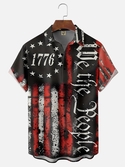 250th Anniversary Of The United States Independence Day Chest Pocket Holiday Hawaiian Shirt