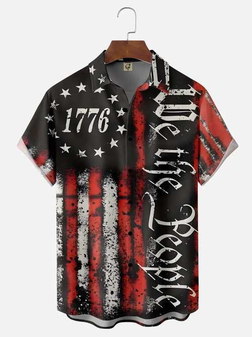 250th Anniversary Of The United States Independence Day Chest Pocket Holiday Hawaiian Shirt