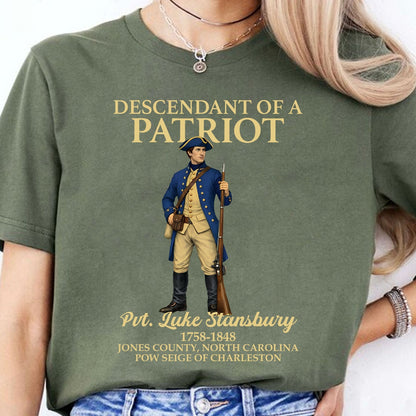 Custom Name Descendant of a Patriot Dark Shirt | Personalized 250 Years USA Sweatshirt | Patriotic